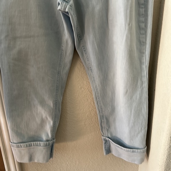 J. Jill Jeans High Rise Jeans Stretch Oxford Wash Crop Ankle Distress Size 12 - Picture 4 of 10